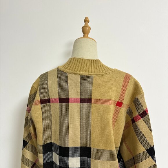 Burberry Cardigan in Check Technical Merino Wool Jacquard - Picture 10 of 16